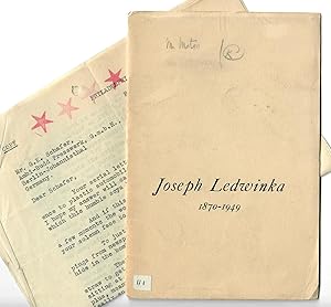 Joseph Ledwinka 1870-1949 + letter laid in