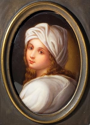 Beatrice Cenci Miniature Oil Painting on Porcelain