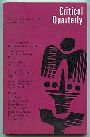 Bild des Verkufers fr Critical Quarterly - Vol. 13, No. 3, Autumn 1971 zum Verkauf von Between the Covers-Rare Books, Inc. ABAA