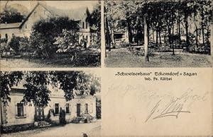 Ansichtskarte / Postkarte Eckersdorf Schlesien, Schweizerhaus, Waldpartie - Inh. Fr. Räthel