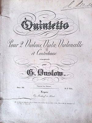 Quintetto, Pour 2 Violons, Viola, Violoncelle et Contrebasse.