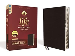 NIV, Life Application Study Bible, Third Edition, Large Print, Bonded Leather, Black, Red Letter ...