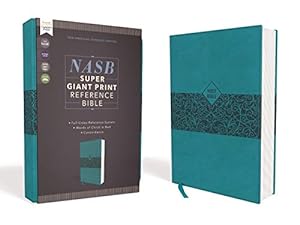 NASB, Super Giant Print Reference Bible, Leathersoft, Teal, Red Letter Edition, 1995 Text, Comfor...