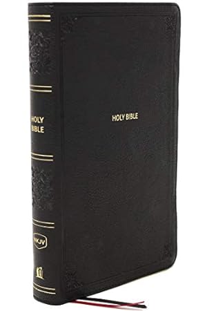 NKJV, End-of-Verse Reference Bible, Personal Size Large Print, Leathersoft, Black, Thumb Indexed,...
