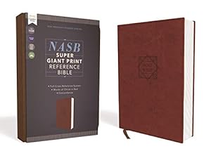 NASB, Super Giant Print Reference Bible, Leathersoft, Brown, Red Letter Edition, 1995 Text, Comfo...