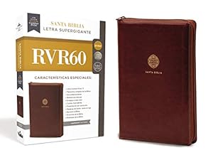 RVR60 Santa Biblia Letra Supergigante, Leathersoft, Caf    c/Cierre (Spanish Edition)