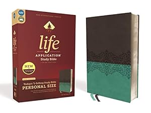 NIV, Life Application Study Bible, Third Edition, Personal Size, Leathersoft, Gray/Teal, Red Lett...