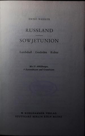 Bild des Verkufers fr Russland - Sowjetunion. Landschaft, Geschichte, Kultur. zum Verkauf von Antiquariat Bookfarm