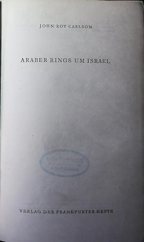 Imagen del vendedor de Araber rings um Israel. a la venta por Antiquariat Bookfarm