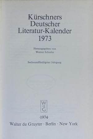 Image du vendeur pour Krschners Deutscher Literatur-Kalender. mis en vente par Antiquariat Bookfarm
