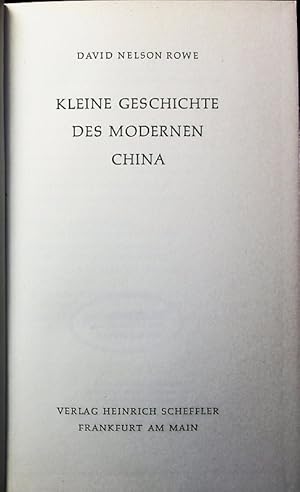 Image du vendeur pour Kleine Geschichte des modernen Chinas. mis en vente par Antiquariat Bookfarm