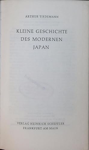 Bild des Verkufers fr Kleine Geschichte des modernen Japan. zum Verkauf von Antiquariat Bookfarm