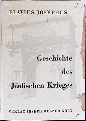 Bild des Verkufers fr Geschichte des jdischen Krieges. zum Verkauf von Antiquariat Bookfarm