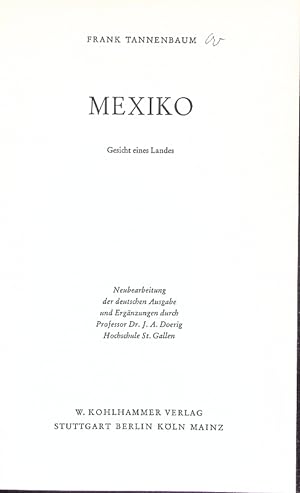 Bild des Verkufers fr Mexiko. Gesicht eines Landes. zum Verkauf von Antiquariat Bookfarm