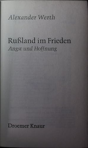 Bild des Verkufers fr Ruland im Frieden. Angst und Hoffnung. zum Verkauf von Antiquariat Bookfarm