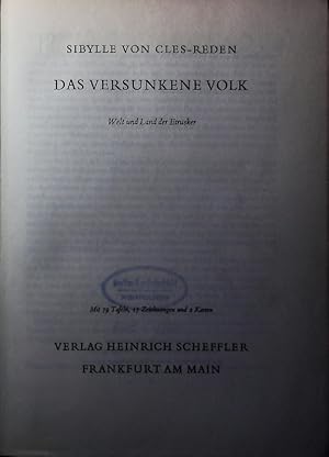 Bild des Verkufers fr Das versunkene Volk. Welt und Land der Etrusker. zum Verkauf von Antiquariat Bookfarm