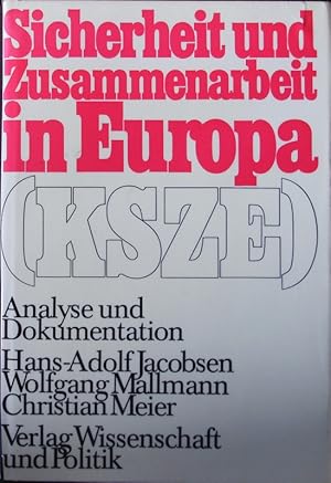 Bild des Verkufers fr Sicherheit und Zusammenarbeit in Europa - KSZE -. Analyse und Dokumentation. zum Verkauf von Antiquariat Bookfarm