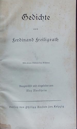 Bild des Verkufers fr Gedichte. zum Verkauf von Antiquariat Bookfarm