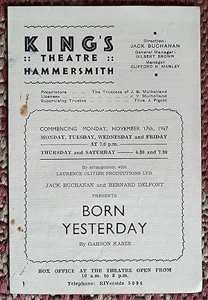 Seller image for Born Yesterday for sale by Shore Books