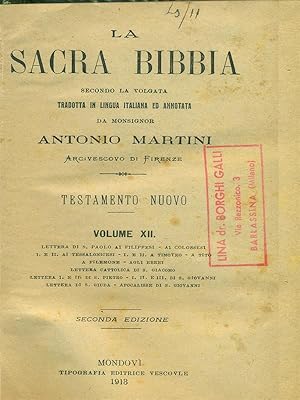 Immagine del venditore per La Sacra Bibbia. Volume XII venduto da Librodifaccia