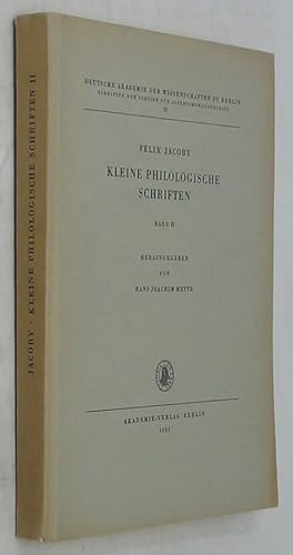 Immagine del venditore per Felix Jacoby: Kleine Philologische Schriften, Band II venduto da Powell's Bookstores Chicago, ABAA