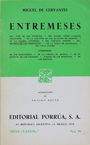 Imagen del vendedor de Entremeses a la venta por Librería Alonso Quijano