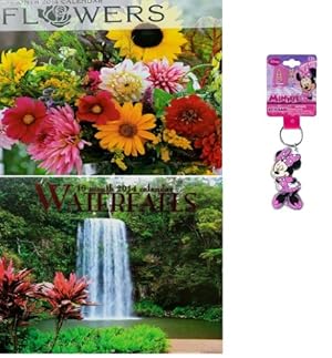 Seller image for 2014 Flowers 16 Month Wall Calendar+2014 Waterfalls 16 Month Wall Calendar Bonus: Disney Minnie Mouse Keychain- Lucite Shaped Key Chain for sale by Reliant Bookstore