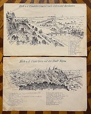 [UKRAINE - TWO UNRECORDED NAZI WEHRMACHT FIELD PRINTINGS OF KYIV]. "Blick v.d. Lissa Gora auf die...