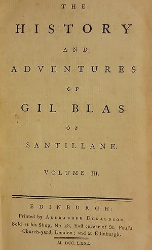 The History and Adventures of Gil Blas of Santillane, Volume III and IV