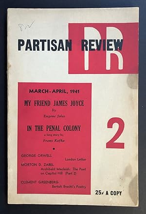 Bild des Verkufers fr Partisan Review, Volume 8, Number 2 (VIII; March - April 1941) - includes a London Letter by George Orwell zum Verkauf von Philip Smith, Bookseller