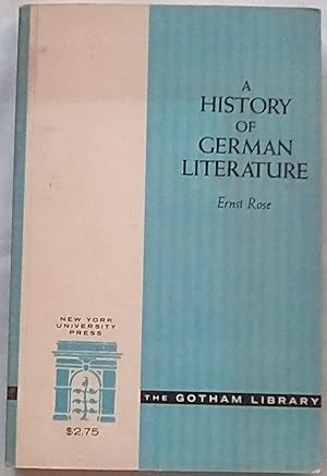 Bild des Verkufers fr A History of German Literature zum Verkauf von P Peterson Bookseller