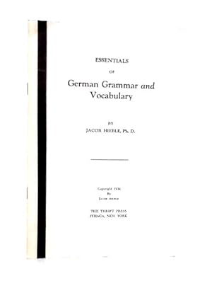 Imagen del vendedor de Essentials of German Grammar and Vocabulary a la venta por World of Rare Books