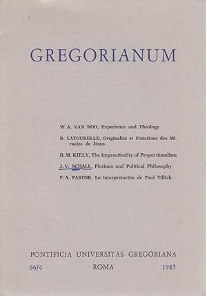Bild des Verkufers fr Plotinus and Political Philosophy. [From: Gregorianum, Vol. 66, Fasc. 4, 1985]. zum Verkauf von Fundus-Online GbR Borkert Schwarz Zerfa