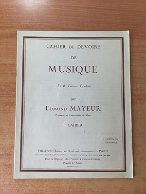 Image du vendeur pour CAHIER DE DEVOIRS DE MUSIQUE EN 8 CAHIERS GRADUES 1er cahier questions rponses mis en vente par KEMOLA