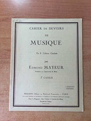 Image du vendeur pour CAHIER DE DEVOIRS DE MUSIQUE EN 8 CAHIERS GRADUES 2e cahier questions rponses mis en vente par KEMOLA