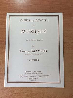 Image du vendeur pour CAHIER DE DEVOIRS DE MUSIQUE EN 8 CAHIERS GRADUES 4e cahier questions rponses mis en vente par KEMOLA