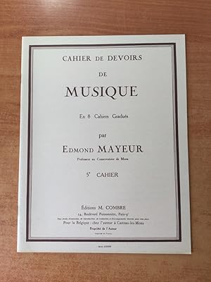 Seller image for CAHIER DE DEVOIRS DE MUSIQUE EN 8 CAHIERS GRADUES 5e cahier questions rponses for sale by KEMOLA
