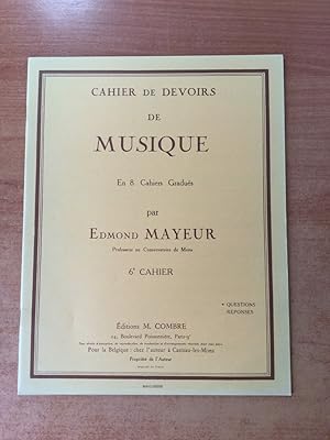 Image du vendeur pour CAHIER DE DEVOIRS DE MUSIQUE EN 8 CAHIERS GRADUES 6e cahier questions rponses mis en vente par KEMOLA