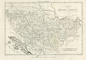 Antique Map-Bosnia and Serbia on the Balkan-Ersch und Gruber-ca. 1880