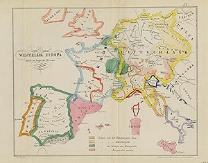 Antique Map-History-View of Europe around 1400 AD-Scheepens-1866