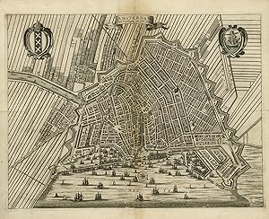 Antique Map-Topography-Amsterdam as situated in 1963-Netherland-Commelin-1726