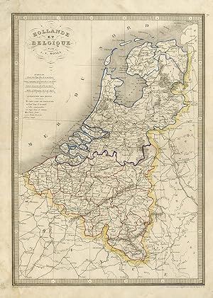 Antique Map-The Netherlands Belgium and Luxembourg-Monin-1839