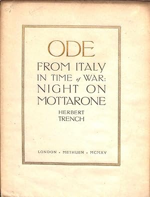 Immagine del venditore per Ode From Italy in Time of War: Night on Mottarone venduto da WeBuyBooks