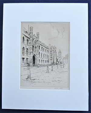 Original print, etching, Corpus Christi College, Cambridge