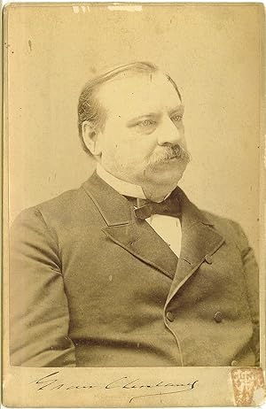 SIGNED CABINET PHOTOGRAPH OF GROVER CLEVELAND -- POSSIBLY AS PRESIDENT