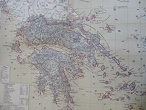 Greece & Ionian Islands Athens Corinth Euboea 1885 Flemming detailed map