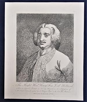 Antique print, William Hogarth, Henry Fox, Lord Holland