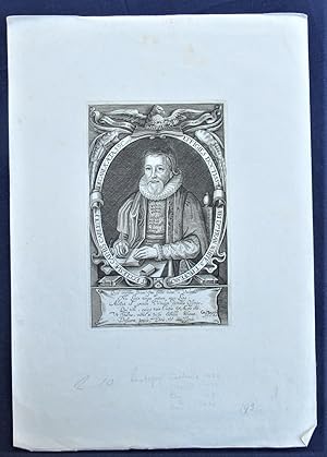 Antique print, Francis White (1564-1638), 19th century reprint of 17th century engraving