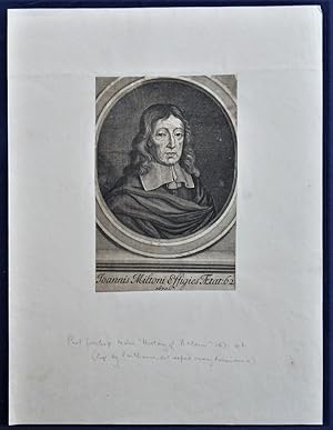 Antique print, John Milton
