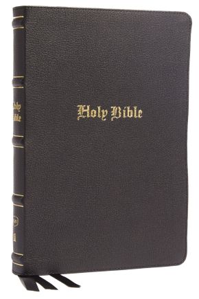 KJV, Thinline Bible, Large Print, Genuine Leather, Black, Red Letter, Comfort Print: Holy Bible, ...